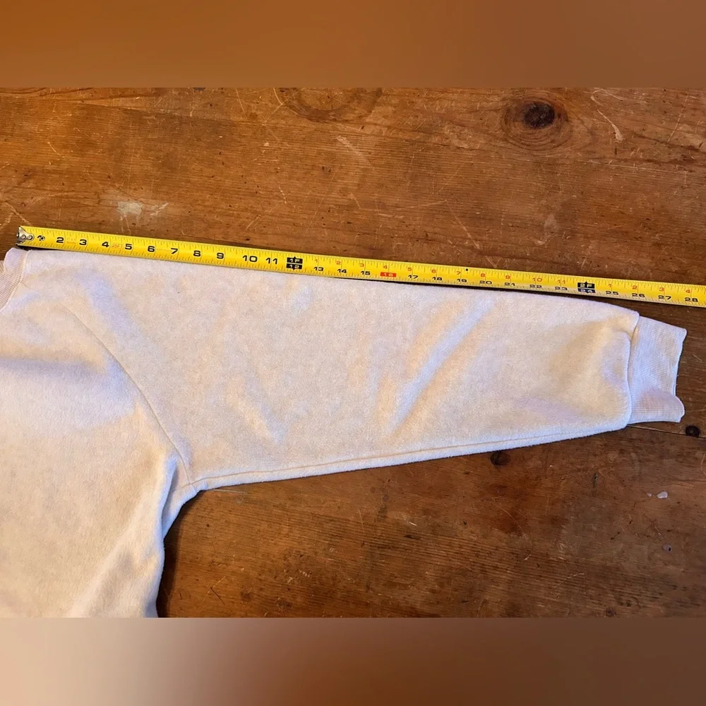 Muji women’s smooth fleece ivory loungewear sweatshirt. WARM and so soft. - Picture 6 of 8